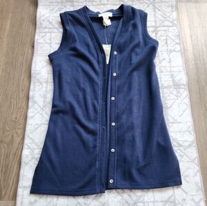 Express Navy Sleeveless Cardigan